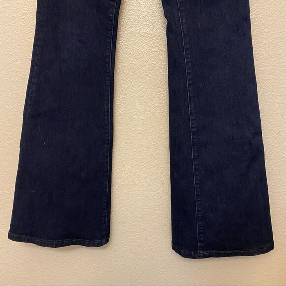 Banana Republic Dark Wash mid hi rise Bell Bottom flair leg denim jeans 25 LONG - Picture 6 of 12